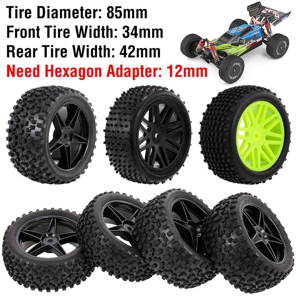 88/75mm Off Road Buggy Banden Wiel 12mm Hex Hubs voor Wltoys 144001 1/14 1/16 1/10 Axiale Scx10 Traxxas Trx-4 Tamiya RC Racewagen