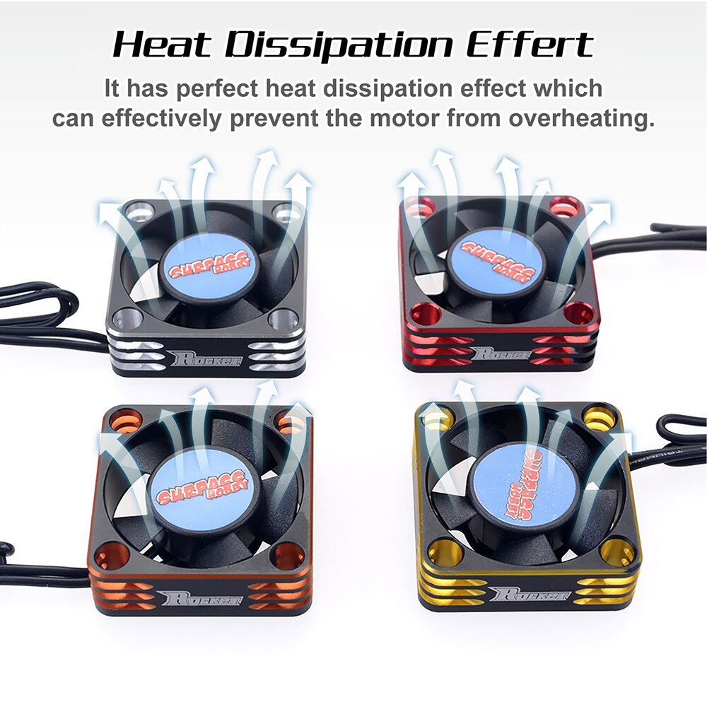 SURPASS HOBBY Metal Motor Cooling Fan 28000RPM Heat Dissipation Cooling Fan for 540 Brushless Motor Small Size Spare Parts