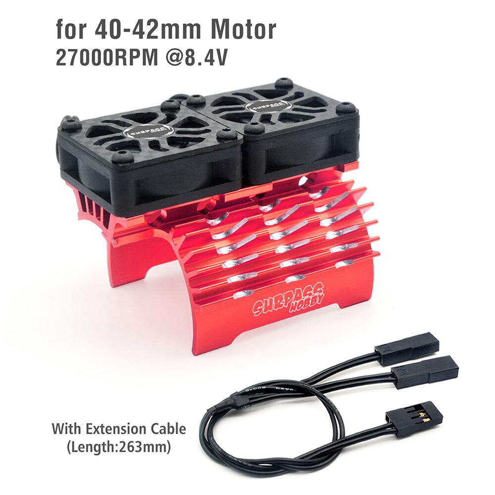 Surpass hobby RC Heatsink With Dual Cooling Fan RC Car Accessories for Hobbywing Leopard 4268 4274 4092 1/8 1/10 RC Car Motor