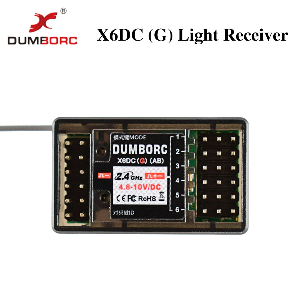 DUMBORC X4/X5/X6 Trasmettitore controller radio per auto RC Giroscopio con risposta digitale 2.4GH Ricevitore 4/5/6 canali per barca auto RC