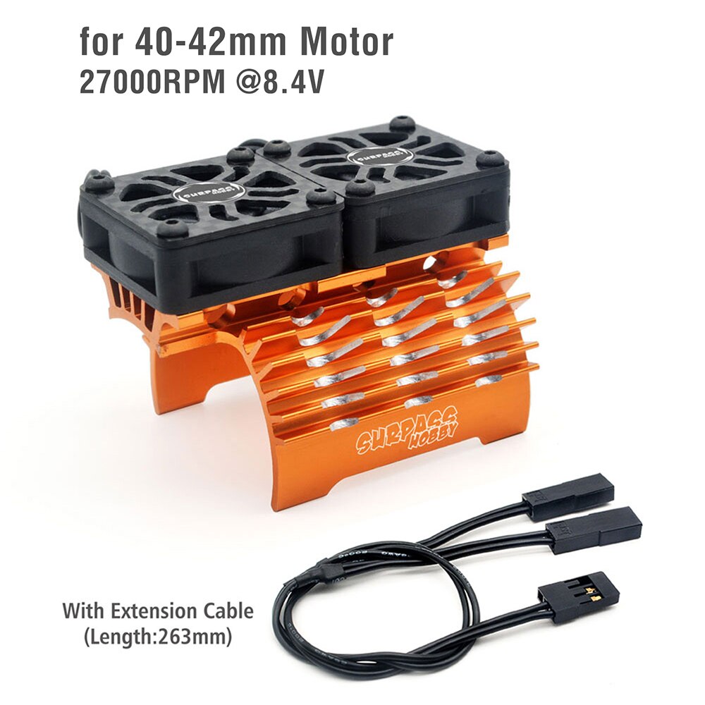 Surpass hobby RC Heatsink With Dual Cooling Fan RC Car Accessories for Hobbywing Leopard 4268 4274 4092 1/8 1/10 RC Car Motor