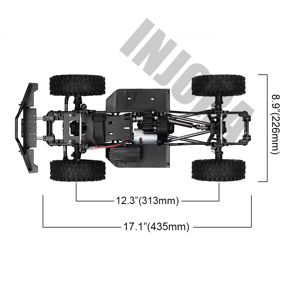 INJORA 313mm 12.3 "Interasse Telaio assemblato per 1/10 RC Crawler Car SCX10 SCX10 II 90046 90047