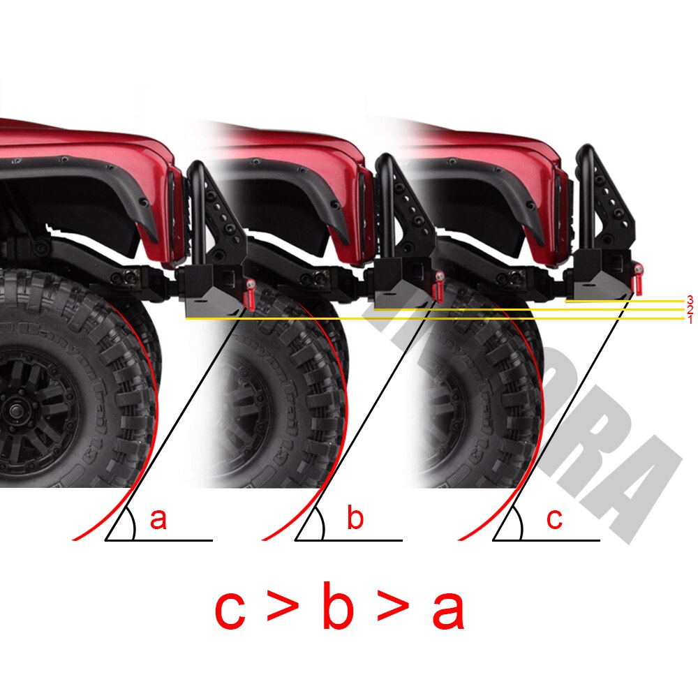 INJORA Paraurti anteriore regolabile in metallo per 1/10 RC Crawler TRX4 Defender Axial SCX10 SCX10 II 90046 90047