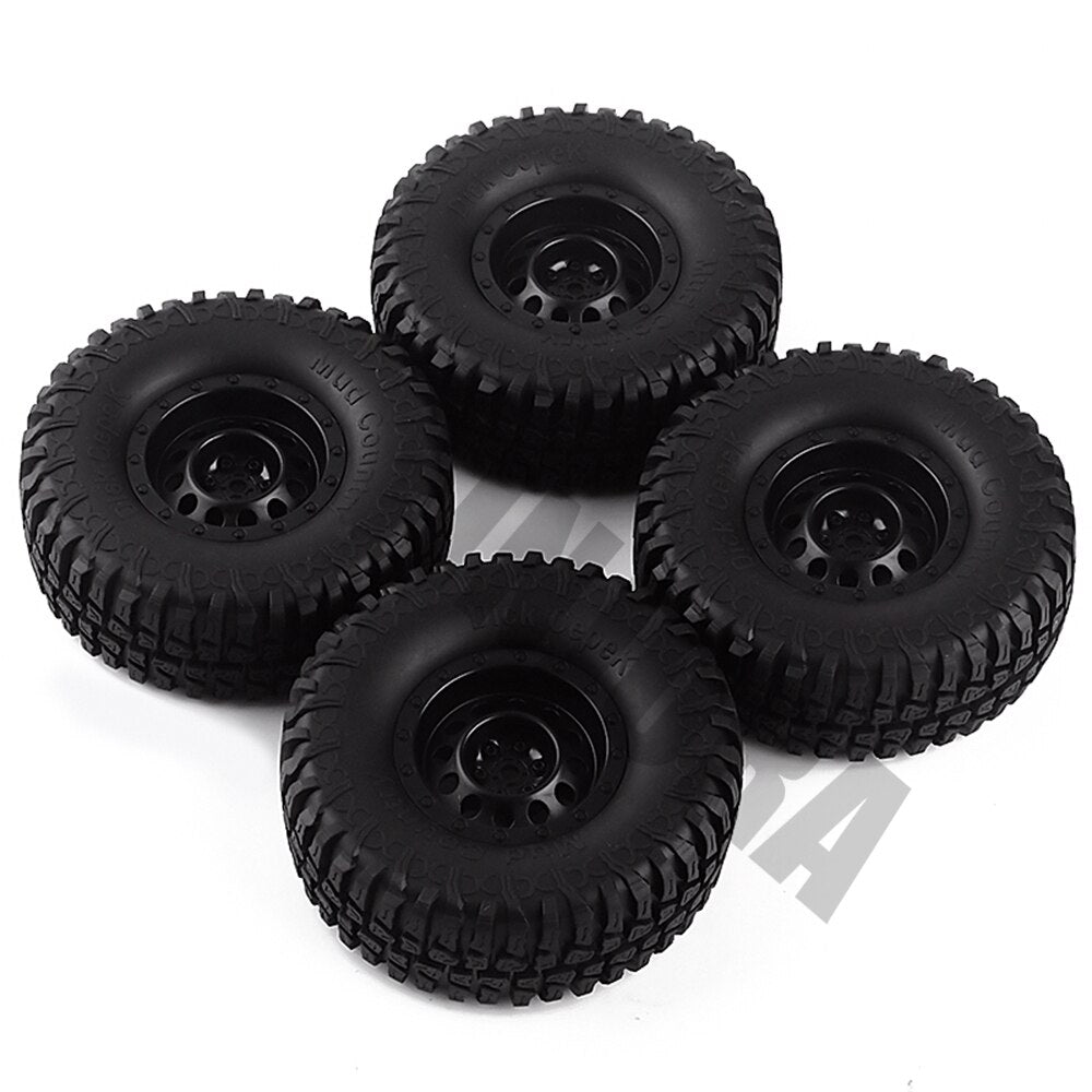 INJORA 4 Stuks Plastic 1.9 "Velg Banden Set voor 1/10 RC Crawler Auto Axiale SCX10 90046 Tamiya CC01 D90 D110