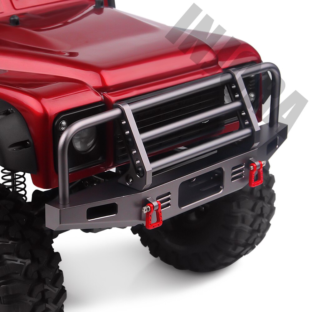 INJORA Paraurti anteriore regolabile in metallo per 1/10 RC Crawler TRX4 Defender Axial SCX10 SCX10 II 90046 90047