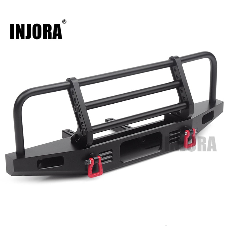 INJORA Paraurti anteriore regolabile in metallo per 1/10 RC Crawler TRX4 Defender Axial SCX10 SCX10 II 90046 90047