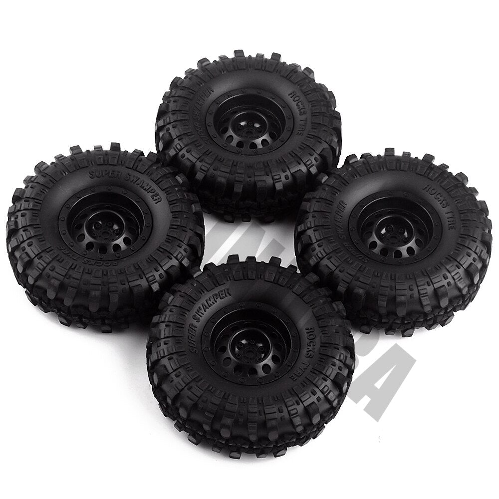 INJORA Gomma da 1.9 "Pneumatici per Ruote e Cerchi in Plastica da 1.9 pollici 4 Pz/set per 1/10 RC Crawler Axial SCX10 90046 Tamiya CC01 D90 D110