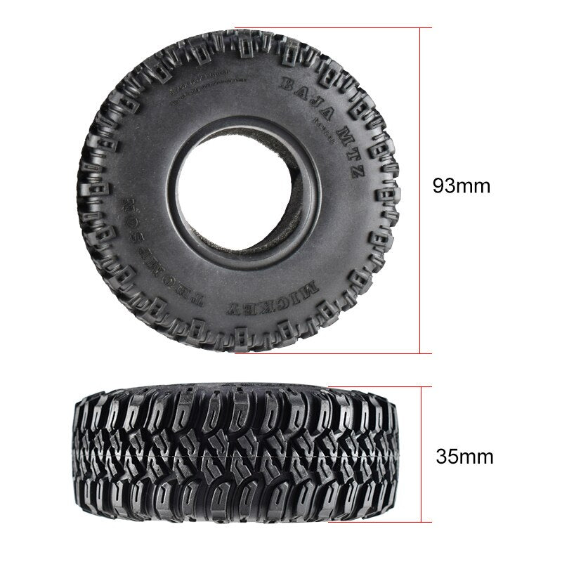 4Pcs 1.55 Inch Soft Rubber Wheel Tires/Wheel Plastic Rim Hub for RC Crawler Car MST JIMNY Axial AX90069 D90 TF2 Tamiya CC01 LC70