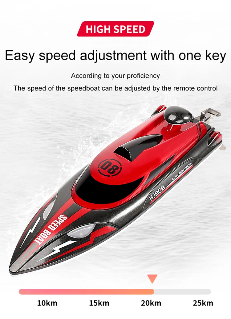 HJ808 RC Boat 2.4Ghz 25km/h High-Speed Remote Control Speed Boat