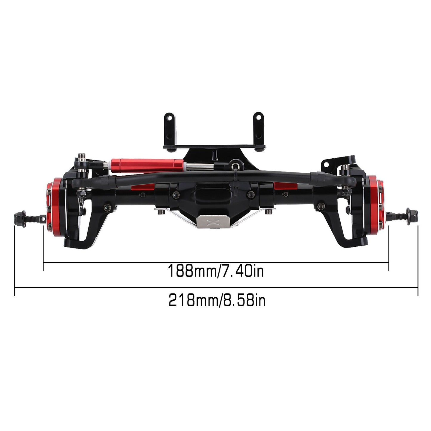 INJORA Asse portale in metallo con protezione anteriore posteriore per 1:10 RC Crawler Car Axial SCX10 e SCX10 II 90046 90047 Parti di aggiornamento