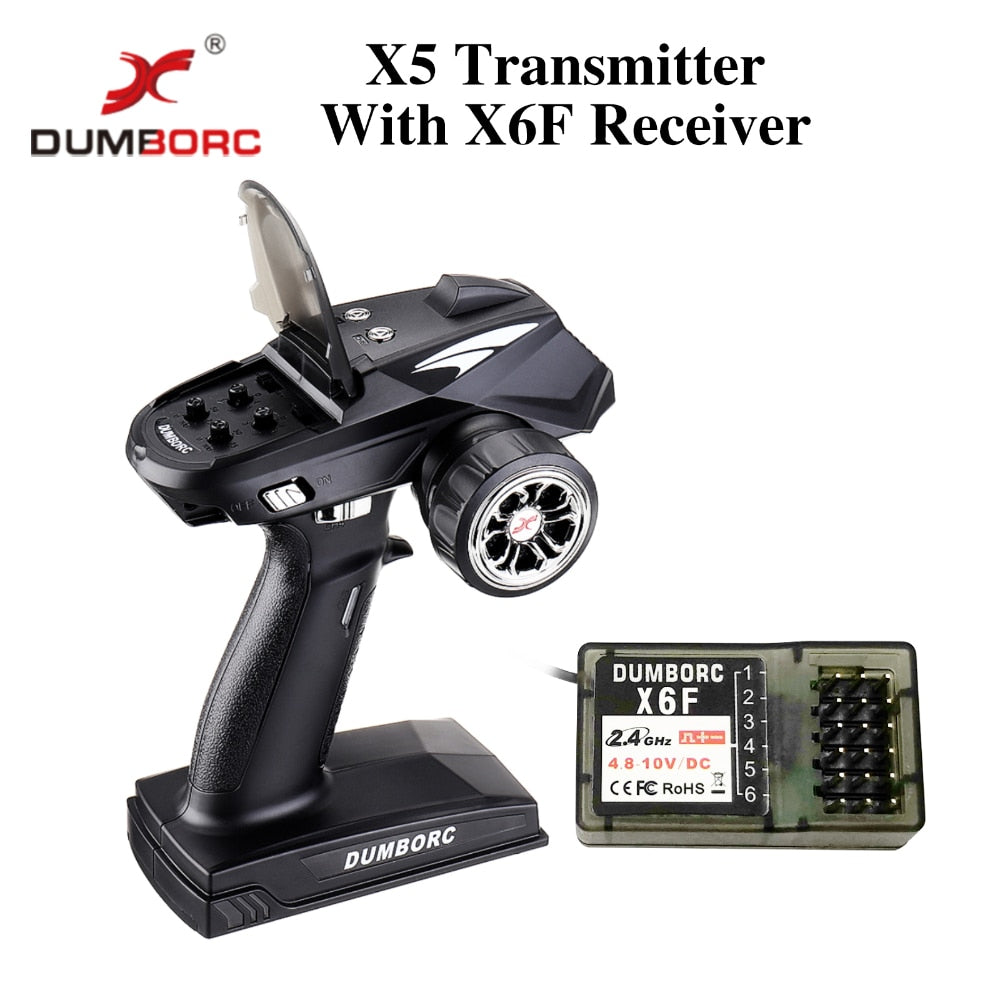 DUMBORC X4/X5/X6 Trasmettitore controller radio per auto RC Giroscopio con risposta digitale 2.4GH Ricevitore 4/5/6 canali per barca auto RC