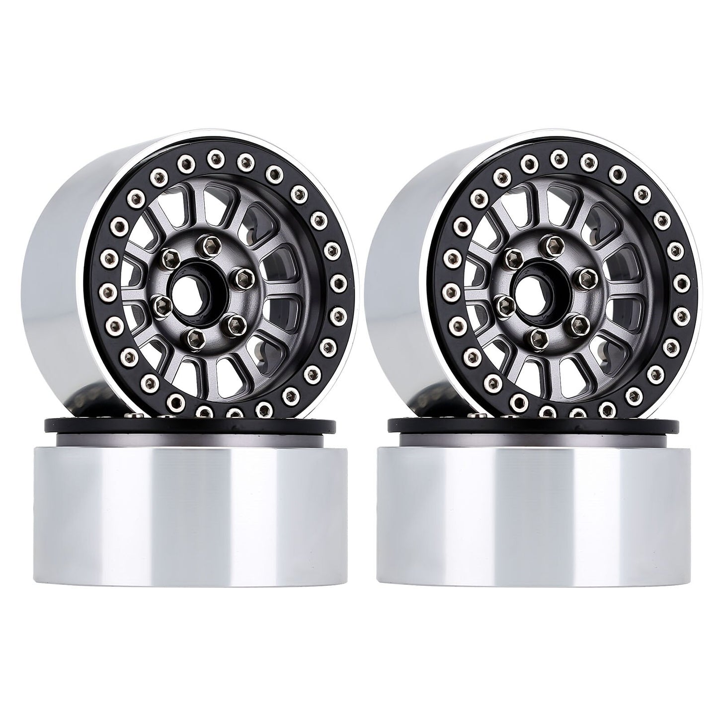 INJORA Aluminum 1.9" Beadlock Wheel Rim for 1/10 RC Crawler Car TRX-4 Axial SCX10 90046 AXI03007 Upgrade Parts