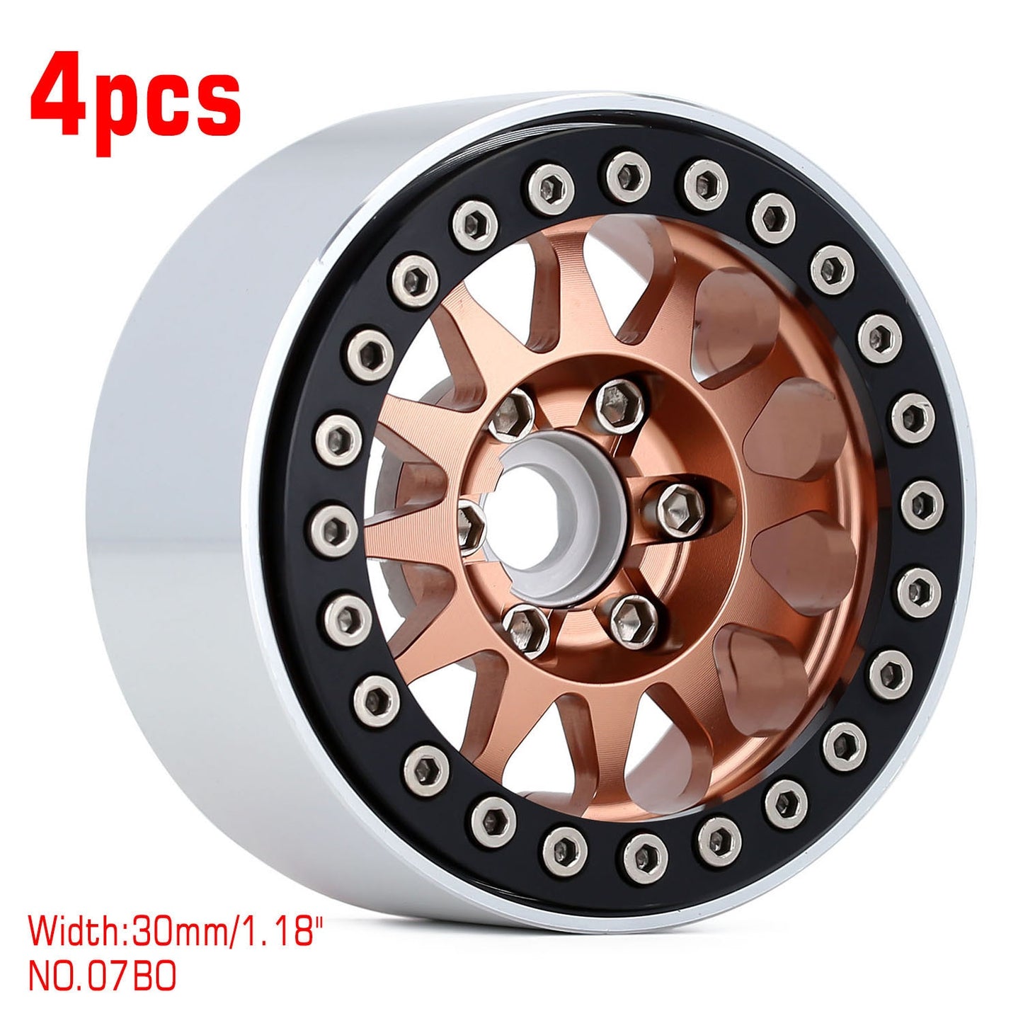 INJORA 4PCS Metal 1.9 Beadlock Wheel Rim 12-Spoke Wheel Hub for 1:10 RC Crawler Axial SCX10 II 90046 AXI03007 TRX-4 Tamiya MST