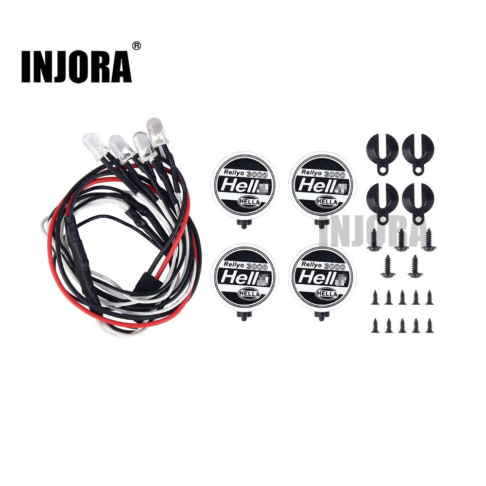 INJORA RC Auto 2/4 Copertura LED Rotonda per 1:10 RC Crawler TRX-4 Axial SCX10 90046 Tamiya CC01 D90 MST HPI