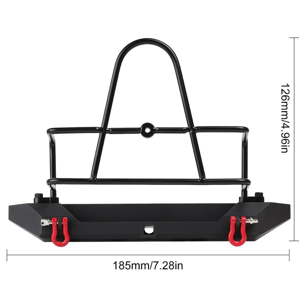 INJORA Paraurti anteriore anteriore in metallo con gancio di traino per 1/10 RC Crawler Axial SCX10 90046 SCX10 III AXI03007 Parti di aggiornamento