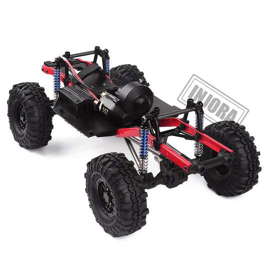 INJORA RC Car 275mm Wheelbase Assembled Frame Chassis with Wheels for 1/10 RC Crawler Car SCX10 D90 TF2 MST