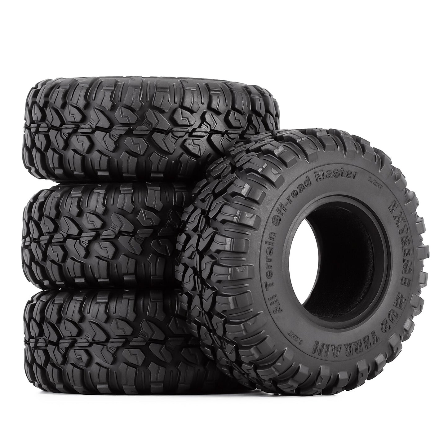 INJORA 4PCS 118*44mm 2.2" Rubber Wheel Tires for 1:10 RC Crawler Car TRX4 TRX6 Axial SCX10 90046