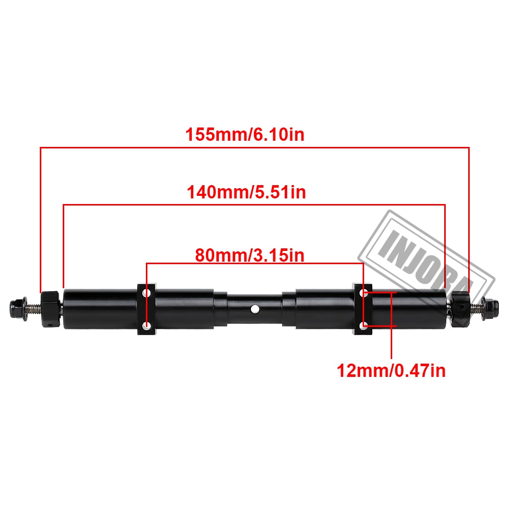 INJORA Metal Rear Axle 133.5mm/155mm/182mm