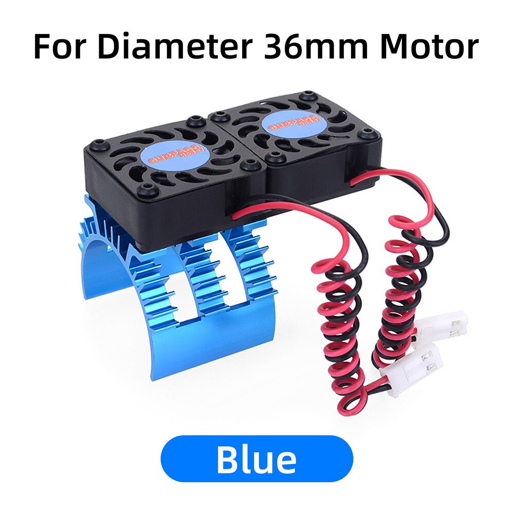 SURPASS HOBBY Cooling Fan Aluminium Metal Heatsink with Dual 30mm Fans for 1/10 RC Car 3660 3670 wltoys 12428 144001 540 550 Motor