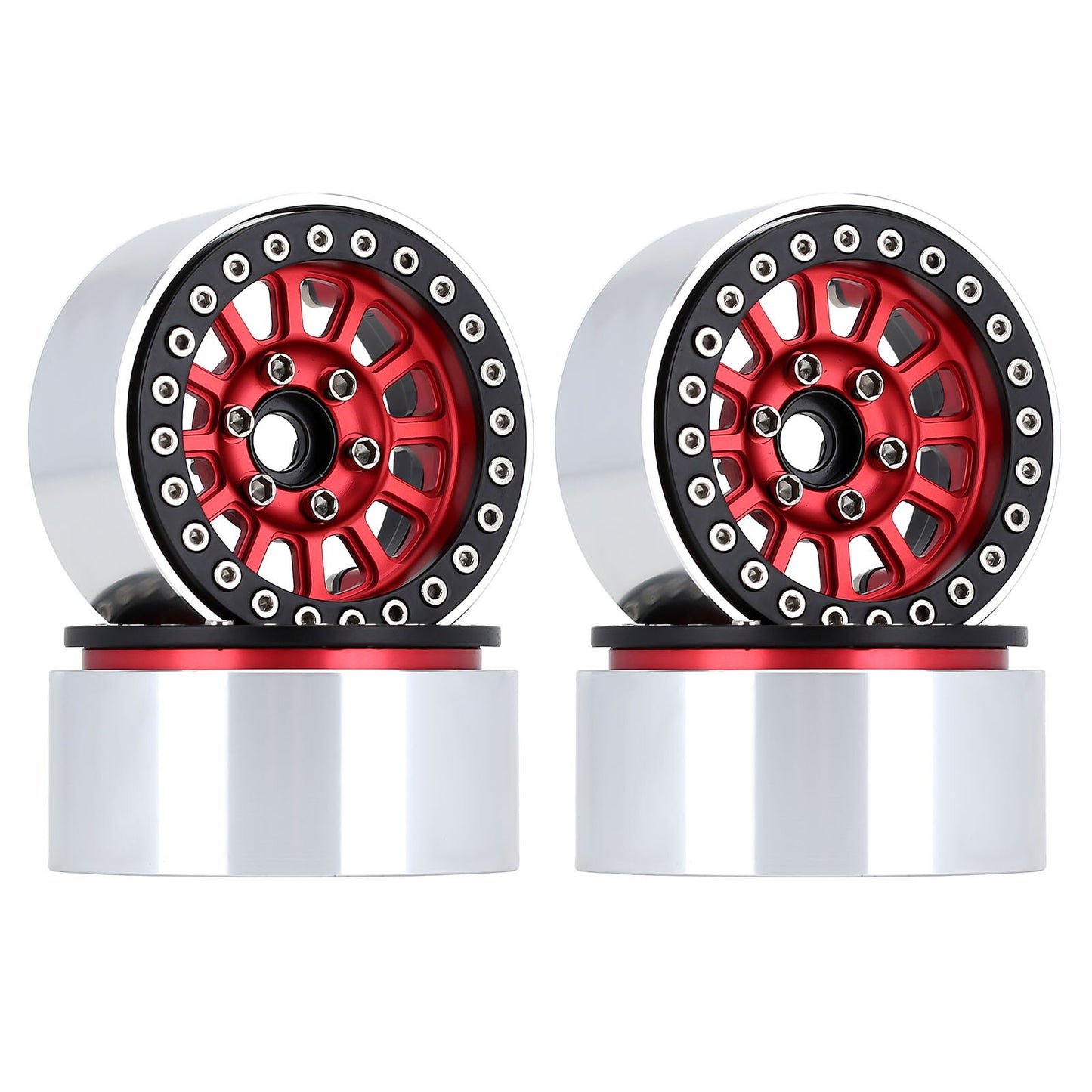 INJORA Aluminum 1.9" Beadlock Wheel Rim for 1/10 RC Crawler Car TRX-4 Axial SCX10 90046 AXI03007 Upgrade Parts