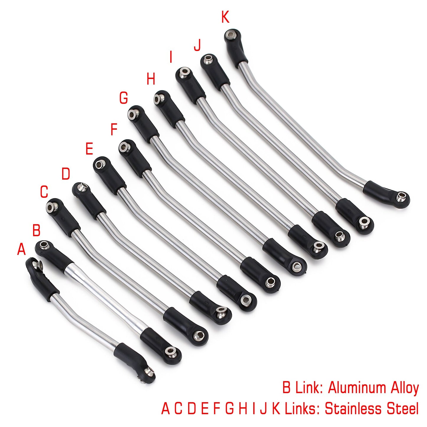 INJORA 11Pcs 313mm Wheelbase Metal Chassis Links Rod End Set for 1/10 RC Crawler Car Axial SCX10 II 90046 Upgrade Parts