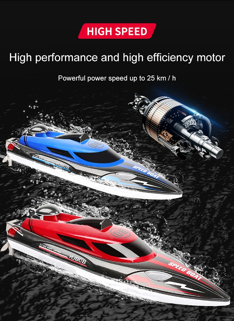 HJ808 RC Boat 2.4Ghz 25km/h High-Speed Remote Control Speed Boat