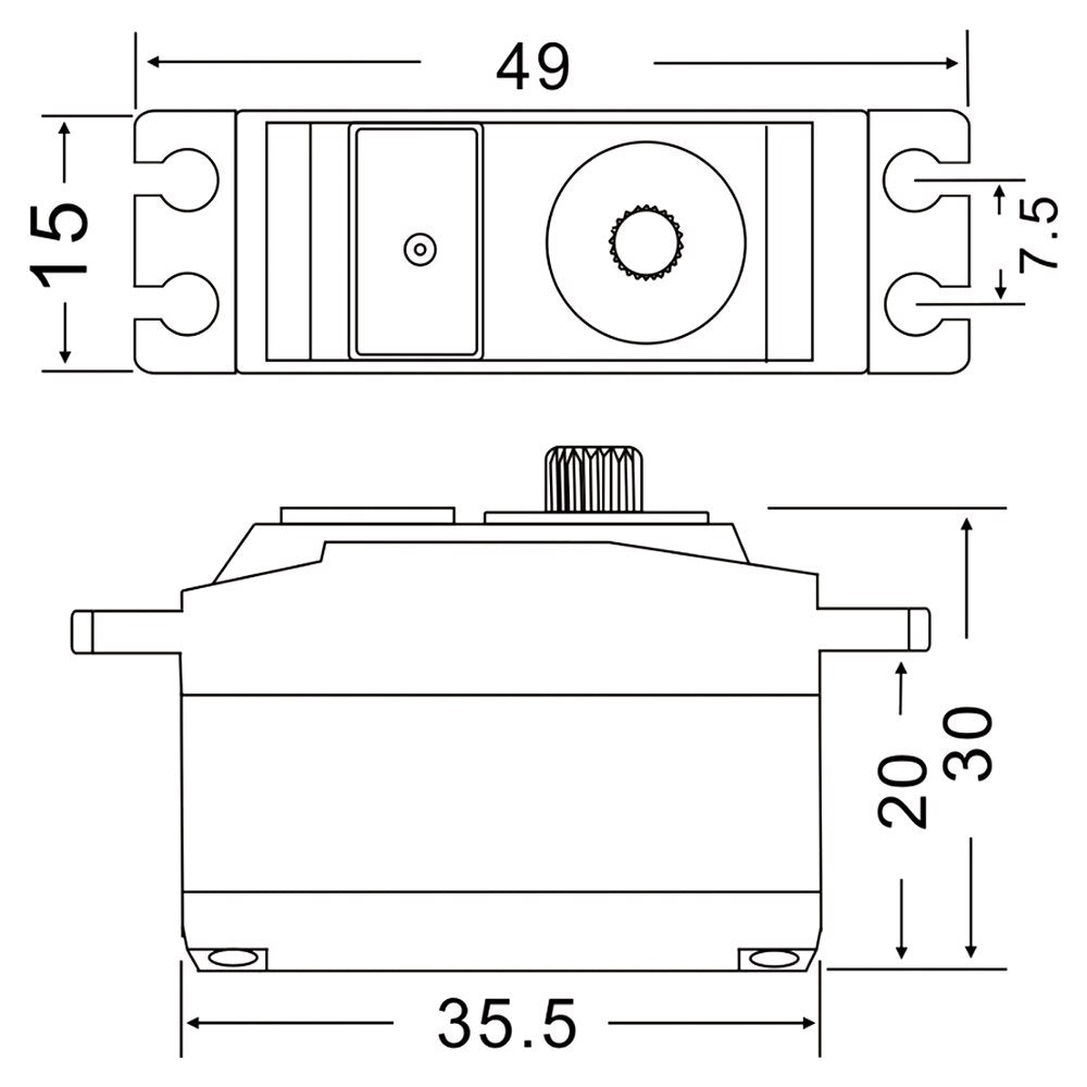 JX PDI-2506MG 6.6KG Metal Gear Digitale Coreless Servo Voor 450 500 RC Helicopter Voor RC helikopters en afstandsbediening auto's