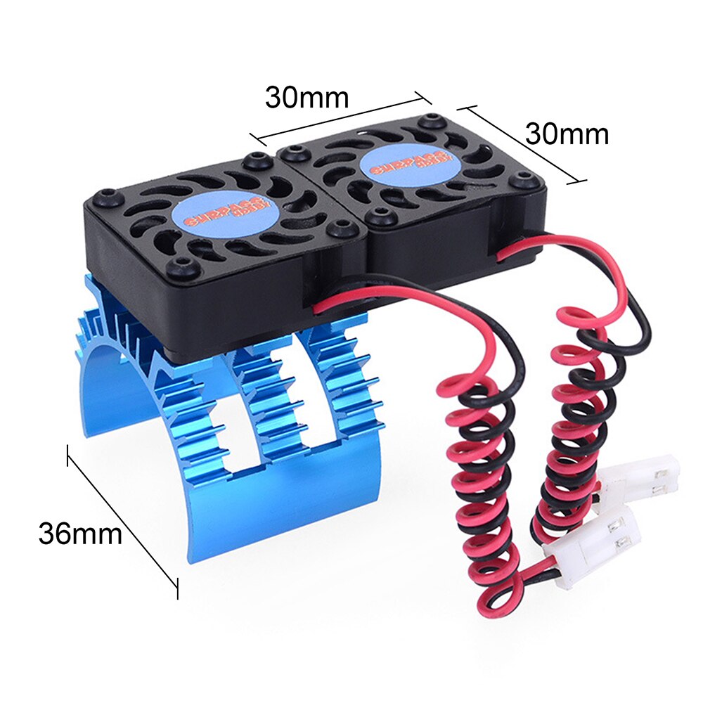 SURPASS HOBBY Cooling Fan Aluminium Metal Heatsink with Dual 30mm Fans for 1/10 RC Car 3660 3670 wltoys 12428 144001 540 550 Motor