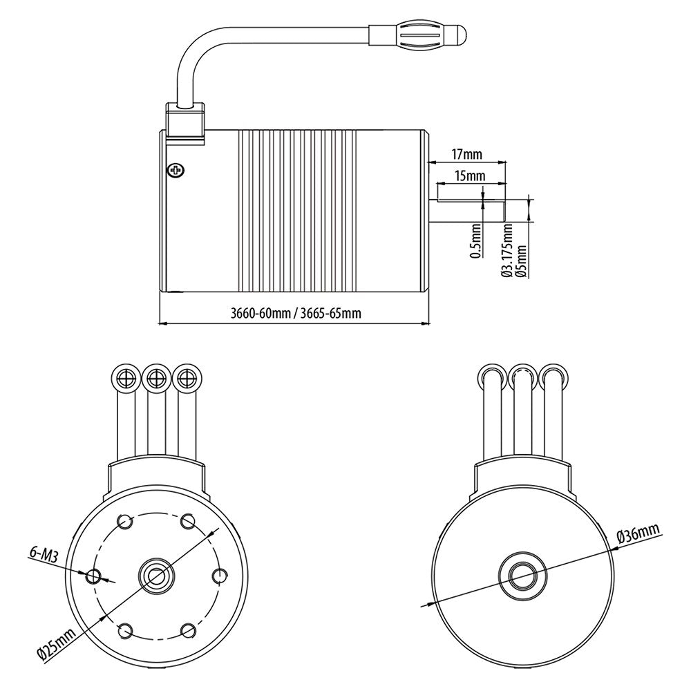 9imod 3660 Waterdichte Borstelloze Sensorloze Motor 3800KV 3300KV voor WLtoys XK 104001 1/10 Tamiya GTR Traxxas HSP Lexus RC Auto