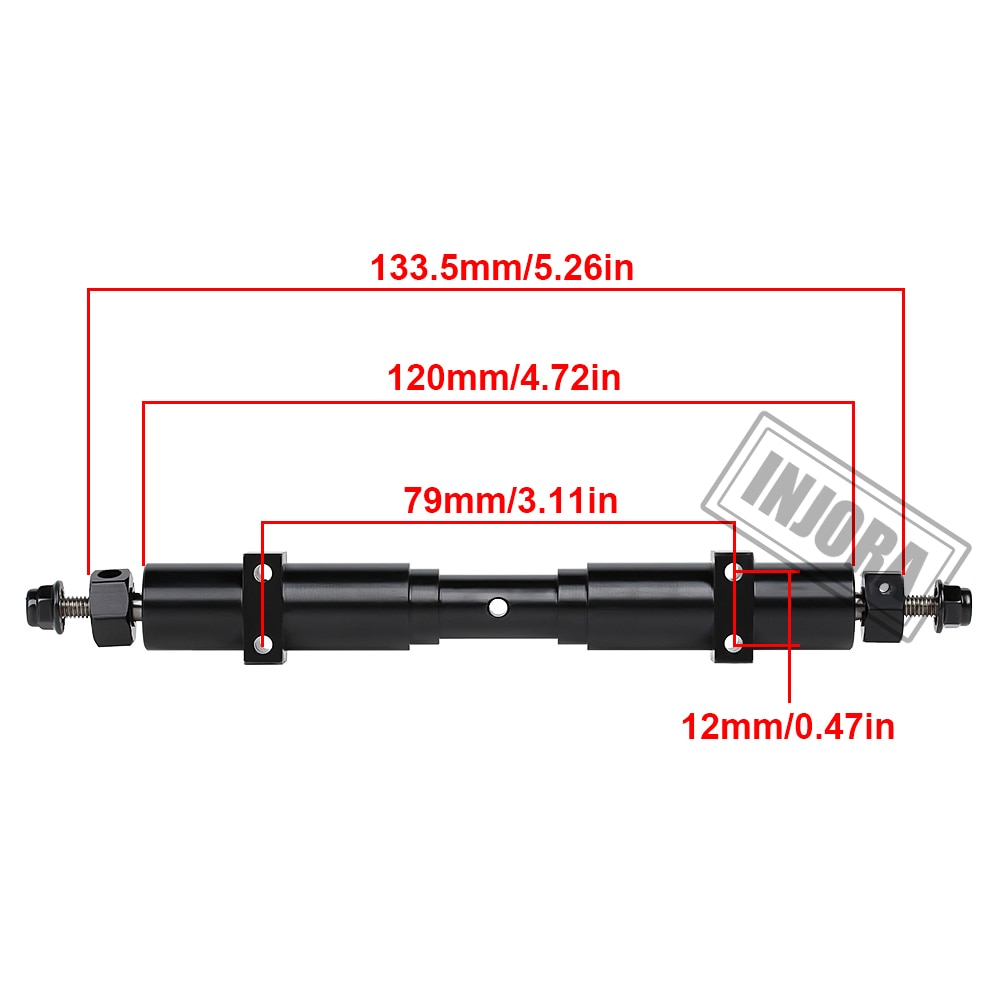 INJORA Metal Rear Axle 133.5mm/155mm/182mm