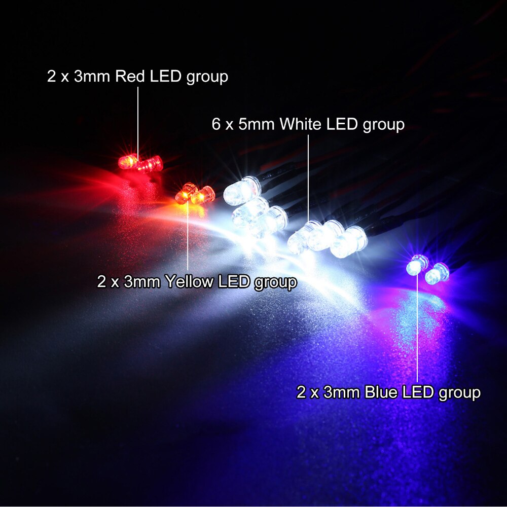 12 Ultra LED Simulation Flashing Bright Light RC Model Lights Kit