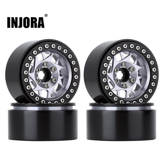 INJORA 4PCS 1.9“ Metal Beadlock Wheel Hub Rim for 1/10 RC Crawler Car TRX4 Axial SCX10 90046 AXI03007 RedCat Gen8