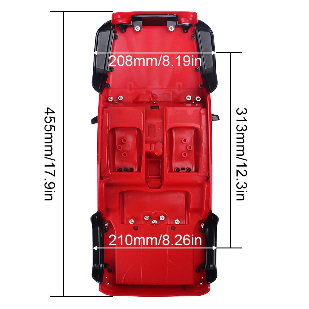 INJORA Kit smontato 313mm 12.3 "Interasse Tubo Porte Corpo Rigido Car Shell per 1/10 RC Crawler Axial SCX10 90046 Jeep Wrangler