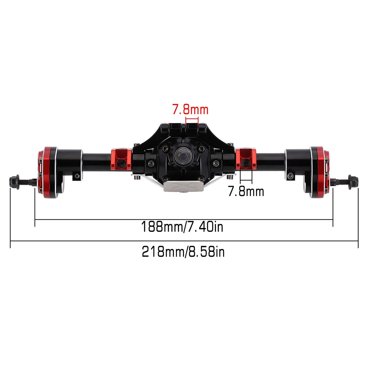 INJORA Asse portale in metallo con protezione anteriore posteriore per 1:10 RC Crawler Car Axial SCX10 e SCX10 II 90046 90047 Parti di aggiornamento