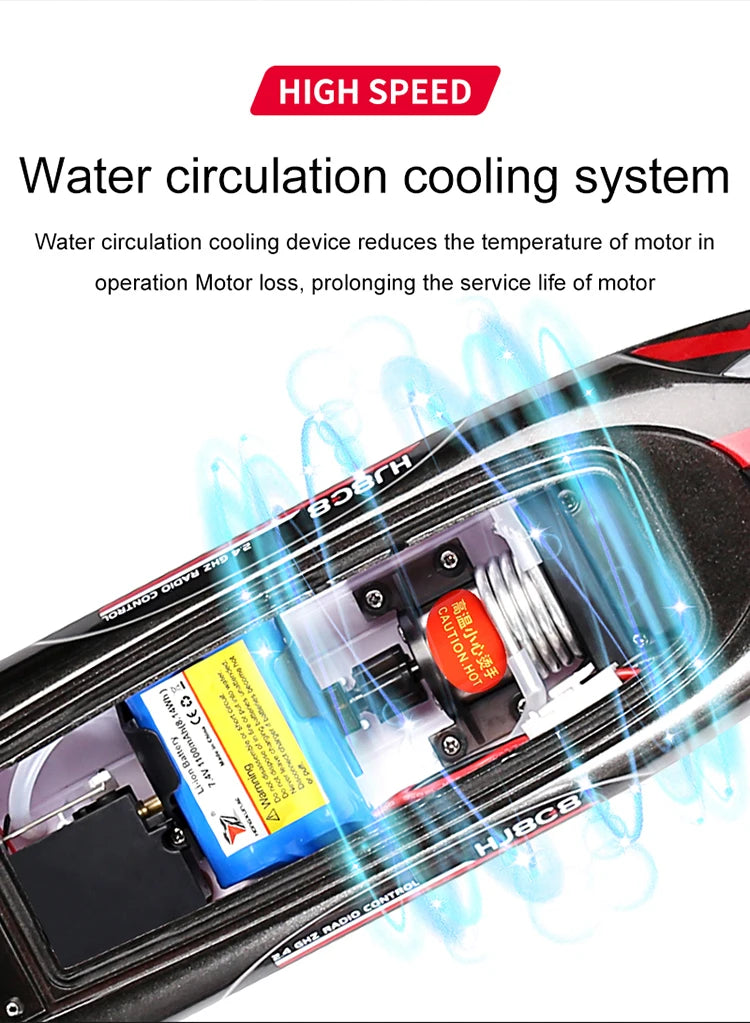 HJ808 RC Boat 2.4Ghz 25km/h High-Speed Remote Control Speed Boat