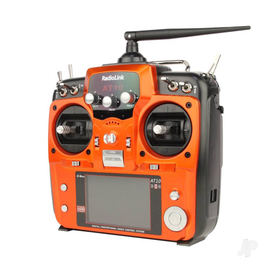 Trasmettitore RADIOLINK AT10II 2,4 GHz a 12 canali con ricevitore (arancione) (modalità 1) RLKT121007 (stock ombra) 
