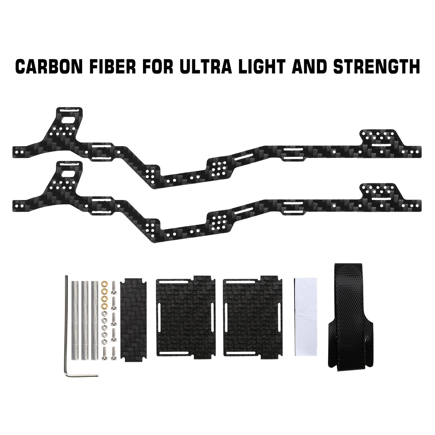 INJORA LCG Carbon Fiber Chassis Kit Frame Girder