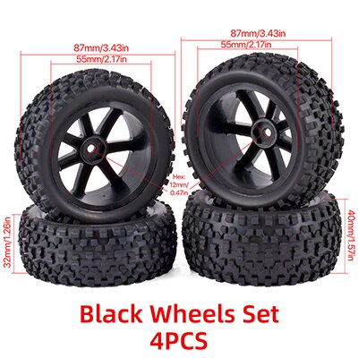 88/75mm Off Road Buggy Banden Wiel 12mm Hex Hubs voor Wltoys 144001 1/14 1/16 1/10 Axiale Scx10 Traxxas Trx-4 Tamiya RC Racewagen