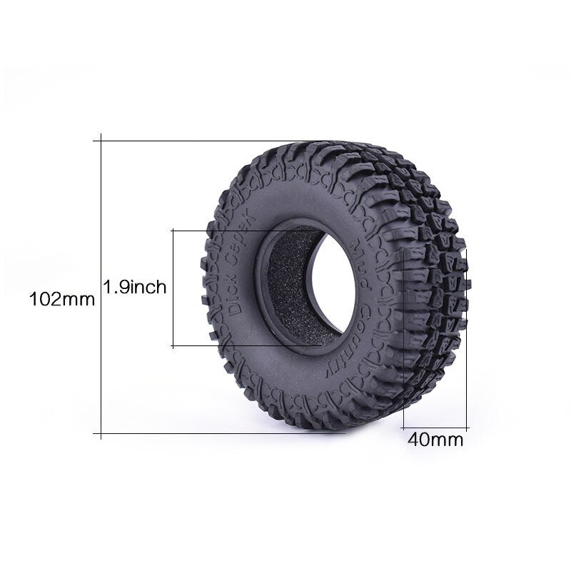 4PCS 1.9 Inch RC Car Wheels Tires Rubber Rocks Crawler Tyre for 1/10 Traxxas Redcat Axial SCX10 RC4WD D90 TF2 Tamiya