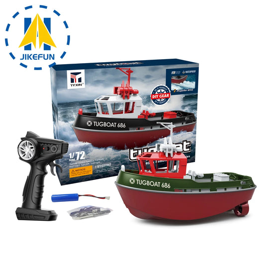 JIKEFUN 686 Rc Boat 2.4G 1/72 Remote Control Tugboat