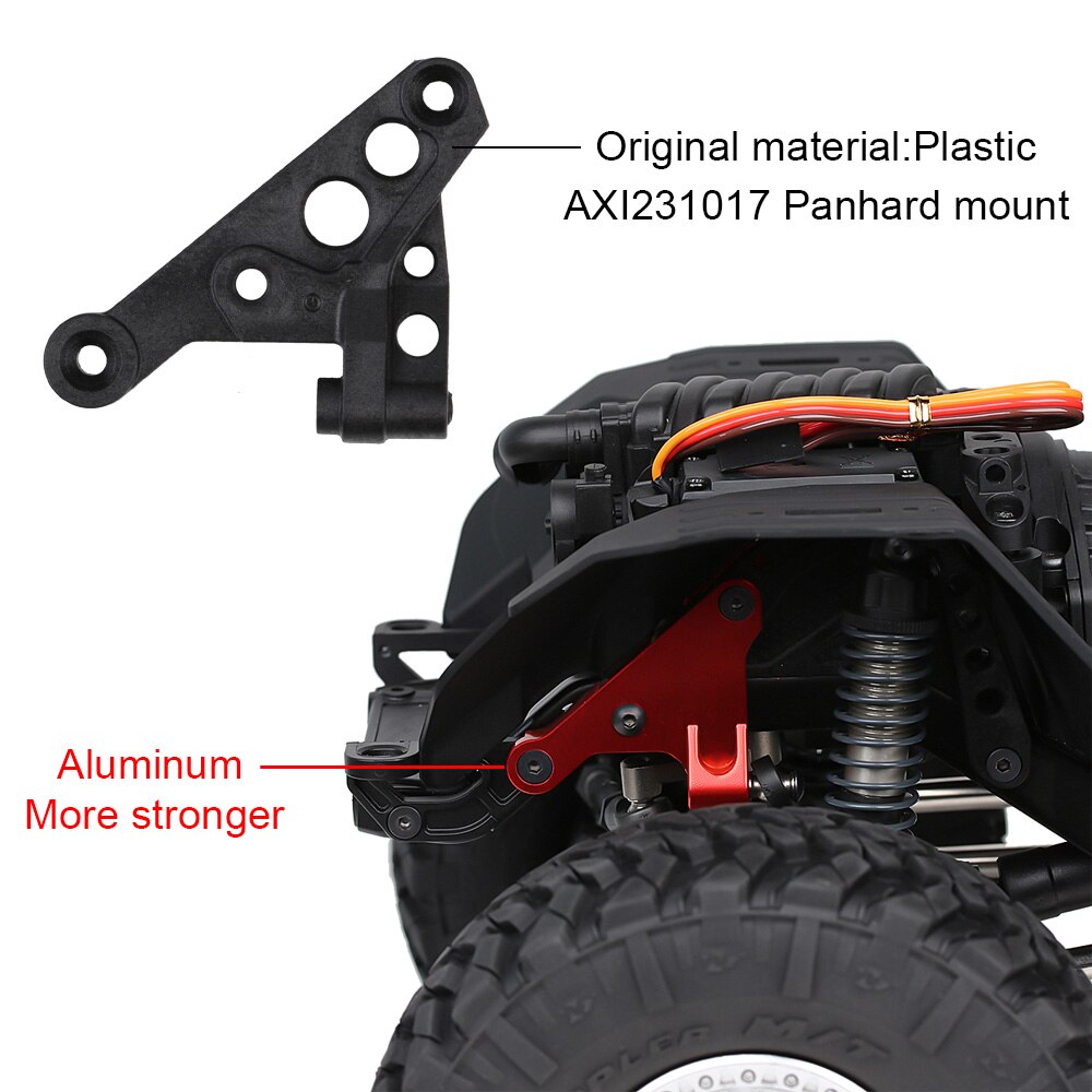 INJORA CNC Alluminio Panhard Mount per 1:10 RC Crawler AXAIL SCX10 III AXI03007 AXI231017 Parti di aggiornamento