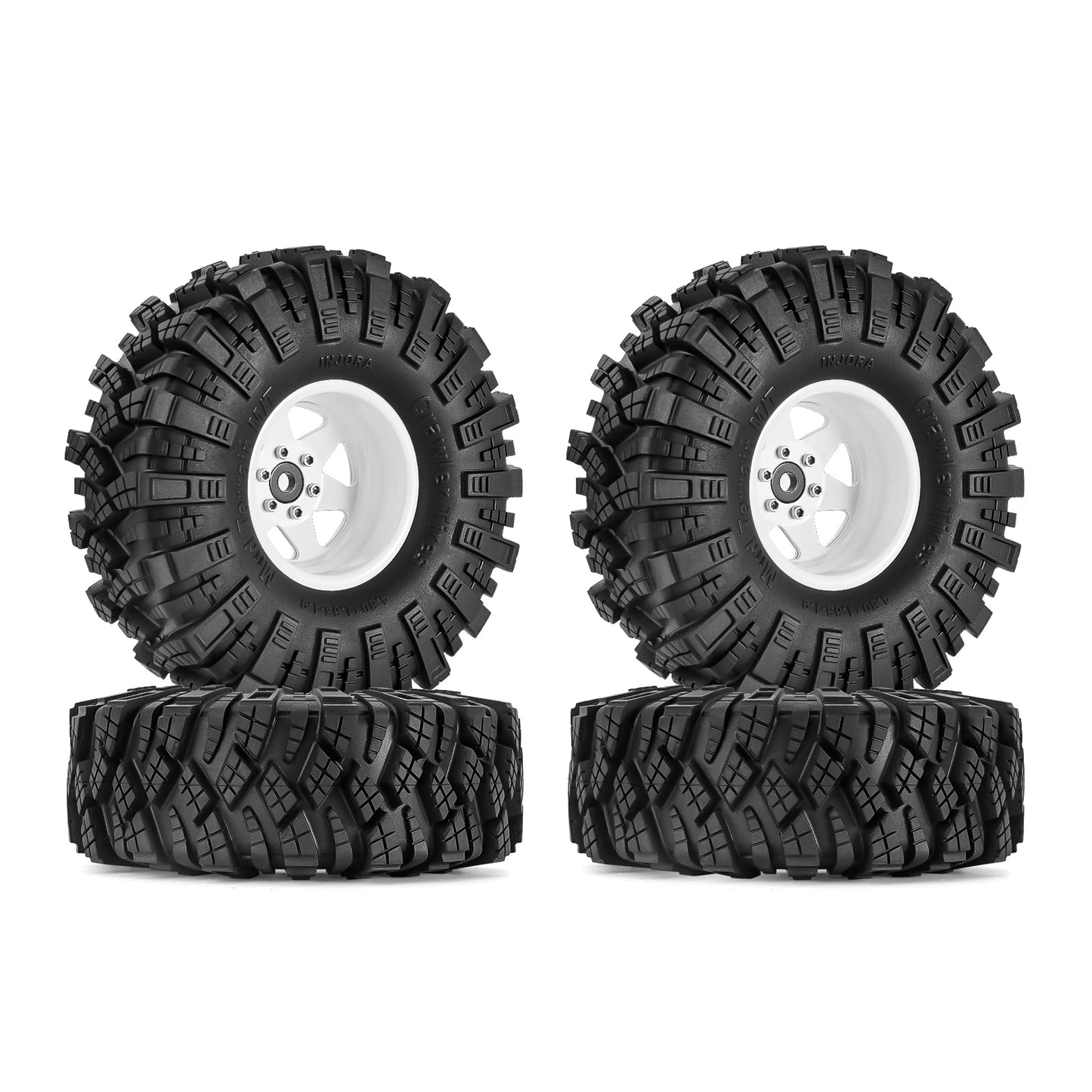 INJORA Offset -8.9mm 1.9" Beadlock Wheel Rim Fango Pneumatici Set per 1/10 RC Crawler Car Axial SCX10 90046 UTB18 TRX4 (W1948-T1912)