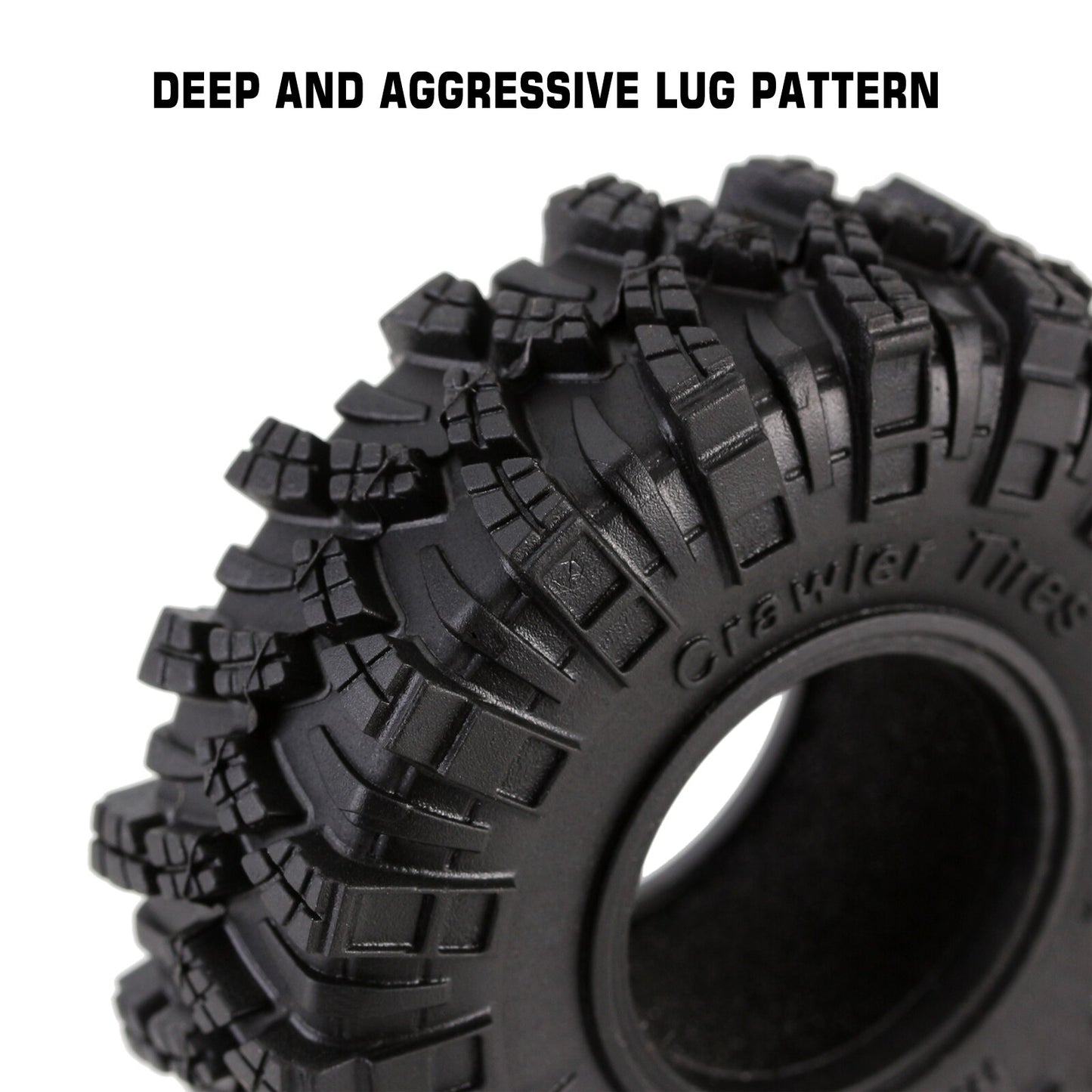 INJORA Micro Crawler 1.0" Tires Soft Mud Terrain Tires Upgrade for Axial SCX24 Bronco Gladiator Deadbolt FCX24 Enduro24 (T1007)