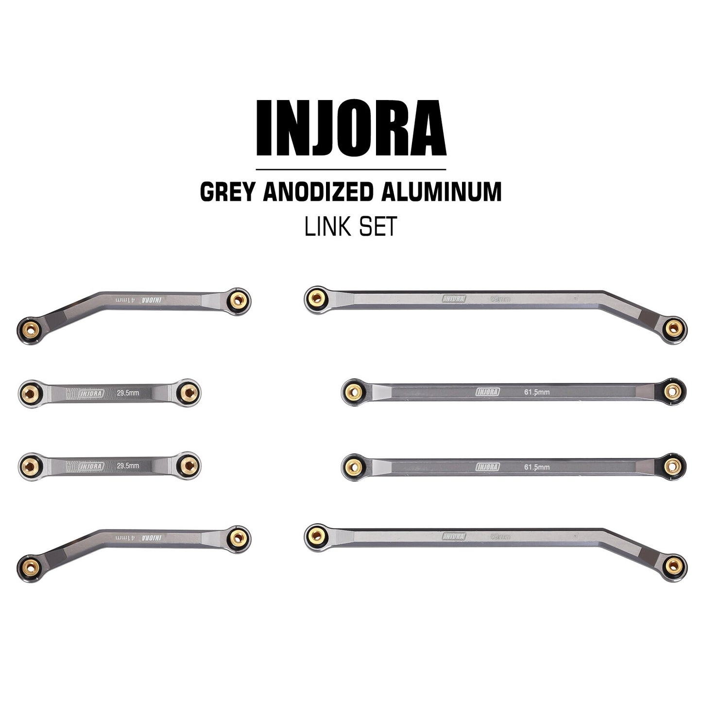 INJORA 8PCS CNC Aluminum High Clearance 4 Links Set