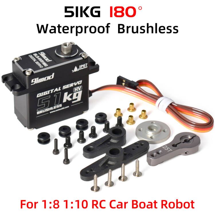 9imod Waterproof Servo BLS-HV51MG 51KG 180°/270°/360° Metal Digital 8.4V HV Brushless Servo for 1:8 1:10 RC Car Boat Robot DIY