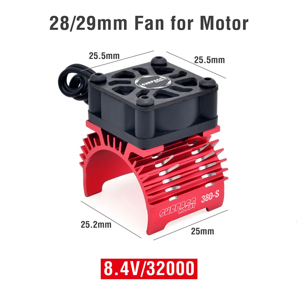 SURPASS HOBBY RC Motor Fan Cooling Fan Heatsink Metal for RC Car 1/8 1/10 1/12 Scale 380 390 540 550 Brushless Motor 28/29/36mm