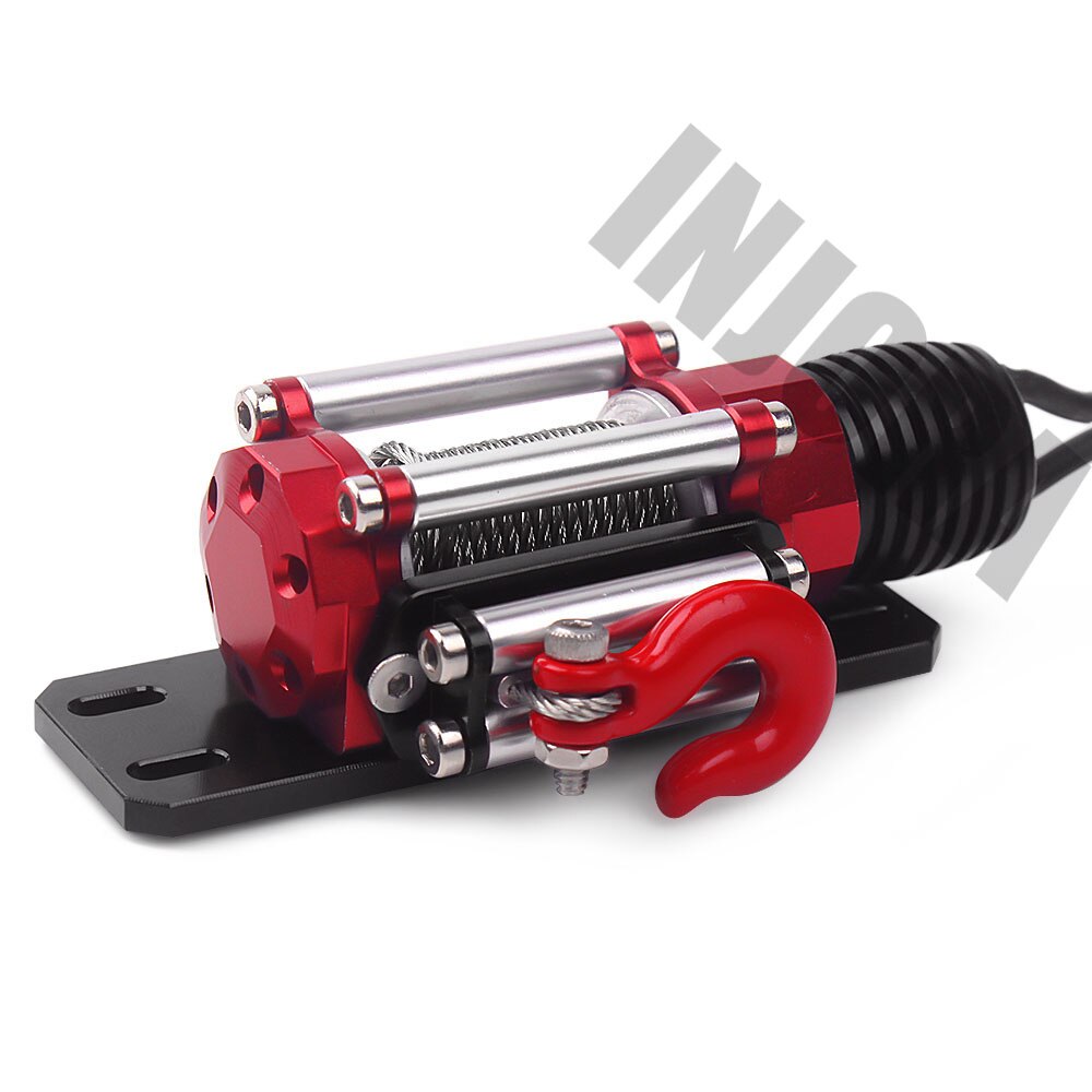 INJORA RC Car Metal Steel Wired Automatic Simulated Winch for 1/10 RC Crawler Car Axial SCX10 90046 TRX4 Redcat Gen8