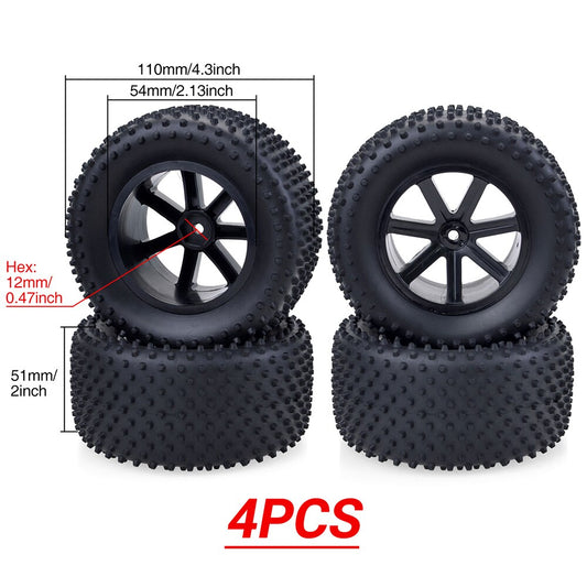 ZD Racing RC Desert Wheels and Tires 1/10 Scale 12mm Hex for Corally Kyosho Ultima Hobao ABSIMA HPI HIMOTO DREKKER RC Car Wheel