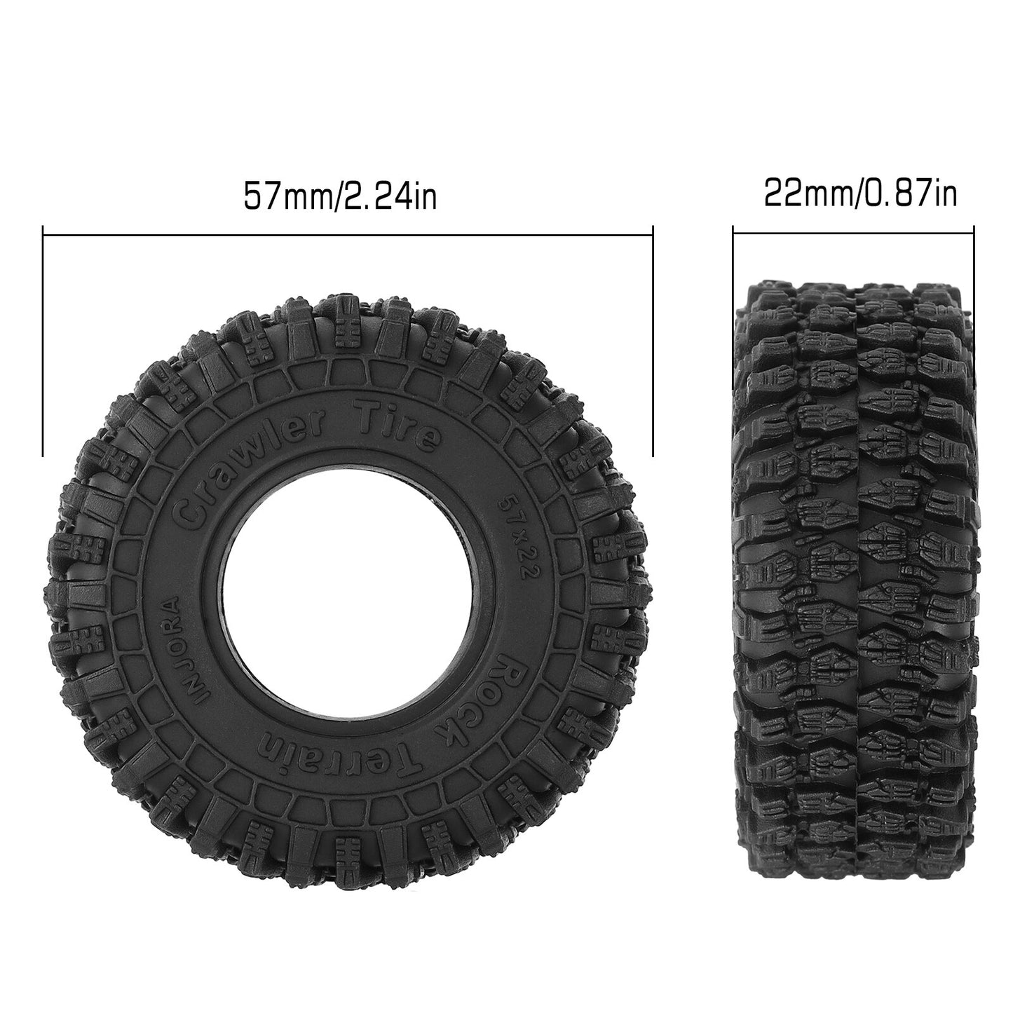 INJORA 57*22mm Super Soft Sticky 1.0 Wheel Tires