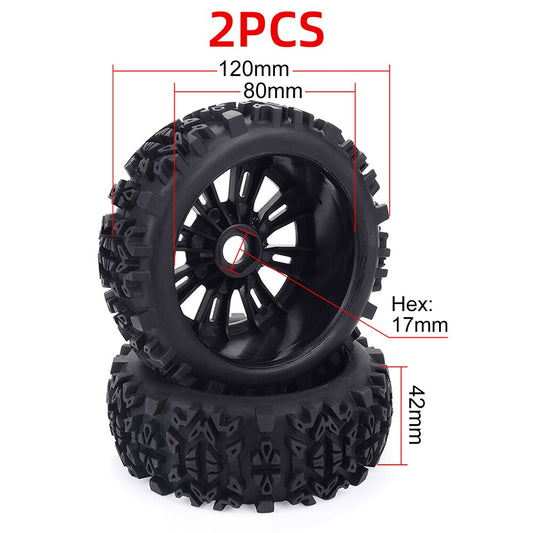 ZD Racing 1/8 Scale RC Buggy Vehicle Wheels and Tires Sets 17mm Hex for Redcat Team Losi VRX HPI Kyosho HSP Carson Parts 120mm